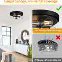 Flush Mount Ceiling Light Fixtures, 2-Light Black and Silver Ceiling Mount for Farmhouse with Seeded Glass Lampshade, Industrial Flush Mount Light Fixture for Hallway, Kitchen, Entryway and Foyer