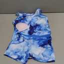 Little Girls' Summer Swimwear Two Piece Boyshort Tankini Kids Swimsuit (12-13 Years, Dream Blue)