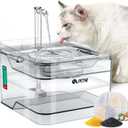 PETNF Transparent 3L/101oz Pet Water Fountain - Automatic Cat & Dog Dispenser with LED Light, Ultra Quiet Pump, 3 Flow Modes & 2 Filters