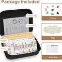 Mexican Train Dominoes Set with Numbers and 4 Wooden Trays/Racks, Double 12 Dominos Travel Set with 4 Tiles Holders, 91 Tiles Double 12 Colored Dominoes Game Set with Portable Case for Families Kids