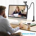 Webcam Stand for Desk, Flexible Gooseneck Webcam Mount Holder Arm with Phone Holder, Web Cam Stand Computer Camera Desk Mount for Logitech C922 C930e C920S C920 C615 C960 C920x BRIO 4K NexiGo N60