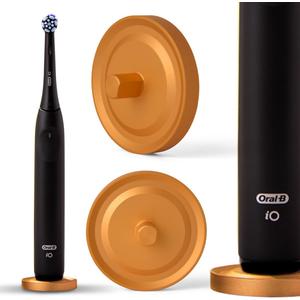 Gold Oral-B Compatible Electric Toothbrush Holder for Bathroom, Aluminum Oral B Toothbrush Holder with Hygienic Drip Capture Stops Toppling with Metal Toothbrush Stand, Matte Gold - Pack of 1