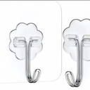 Sticky Hooks for Hanging Adhesive Wall Hook Heavy Duty Self Adhesive Utility Sticky Hooks for Keys Coat Towel Garage Bathroom Shower Outdoor Kitchen Door Waterproof Transparent Set 4