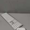 Wireless Keyboard and Mouse Combo - Full Size Slim Thin Wireless Keyboard Mouse with Numeric Keypad 2.4G Stable Connection Adjustable DPI (White & Silver)