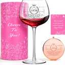 50TH Birthday Gifts for Women 1976 Vintage Wine Glass & Matching Mirror, Elegant Present for Mom, Friend, Daughter, Sister or Wife Celebrating 50 Years of Love and Life