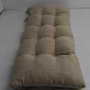 baibu 36 Inch Bench Cushion, Dual-Layer Patent Design Memory Foam Indoor Outdoor Rectangle Bench Seat Cushion, Non-Slip Standard Size Rectangle Seat Pad with Ties, 36x15x3Inch, Beige