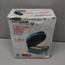 Holstein Housewares Stainless Steel 2 Section Omelet & Frittata Maker, Non Stick Coating, Easy To Clean, Indicator Lights, Compact Storage, Prepare Versatile Recipes in Minutes. 2 Portions, Teal