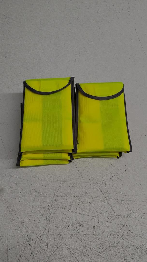 DUSKCOVE 9 Pack High Visibility Safety Vest for Traffic Work, Running, Surveyor and Security Guard - Construction Vest with 2 Reflective Strips, Made from Breathable and Neon Yellow Mesh Fabric