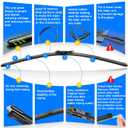 22" 20" Windshield Wiper Blades Replacement for 2013-2020 Lincoln MKZ / 2007-2021 Ford Mustang Original Factory Quality Front Wipers Blade Set for My Car - (Pack of 2)
