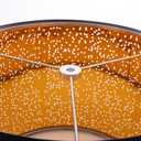 Wellmet Blackgold Drum Lampshades, Easy Assembly Required Replacement Lamp Shades, Fabric Lampshades for Table Lamps Floor Lamps, Metal Spider Fitter, 14"x14"x11"