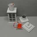 Dusk to Dawn Outdoor Post Lights, White Post Lights Outdoor with Pier Mount Base, Waterproof Lamp Posts Outdoor Lighting with Tempered Glass for Garden, Porch(Hardwired 120V, Not Solar)