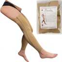 Presadee Footless Thigh High 20-30 mmHg Firm Compression Sleeve with YKK Zipper (Beige, 1)