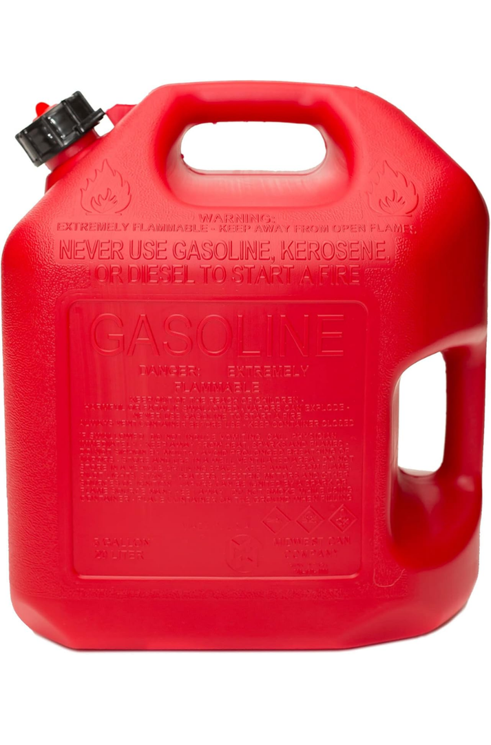 Midwest Can 5610 Safe-Flo Auto Shut Off 5 Gallon Gas Can – Durable Fuel Containers Red - 1 Pack