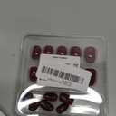 KQueenest Dark Red Press On Nails Short Oval - Burgundy Maroon Press On Nails with Glue, Almond Short Fake Nails Press ons, Glossy Opaque, Reusable Soft Gel Glue on Nails for Women Manicure, 24 Pcs