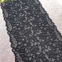 8 Inch Wide Lace Stretch Lace Ribbon Trim Lace Fabric for Sewing, Garment and DIY Crafts - 5 Yards - 9221 (Black)