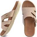 KuaiLu Womens Fashion Orthotic Slides Ladies Athletic Yoga Mat Memory Foam Walking Sandals Thick Cushion Recovery Summer Beach Slippers Comfortable Plantar Fasciitis Arch Support 8
