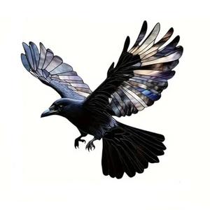 Semi-Transparent Black Crow Window Hanging Ornaments – Elegant Sun Catcher Acrylic Ornament for Home Windows, Doorways, and Porches – Unique Decorative Accessory to Enhance Your Living Spaces