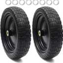 AR-PRO (2-Pack) 13" Flat Free Tire and Wheel - with 5/8" Axle Bore Hole, 2.17" Offset Hub - 13 lnch Solid Wheels Compatible with Garden wagon Cart,Hand Trucks,Utility Cart and Lawnmower Yard Trailers
