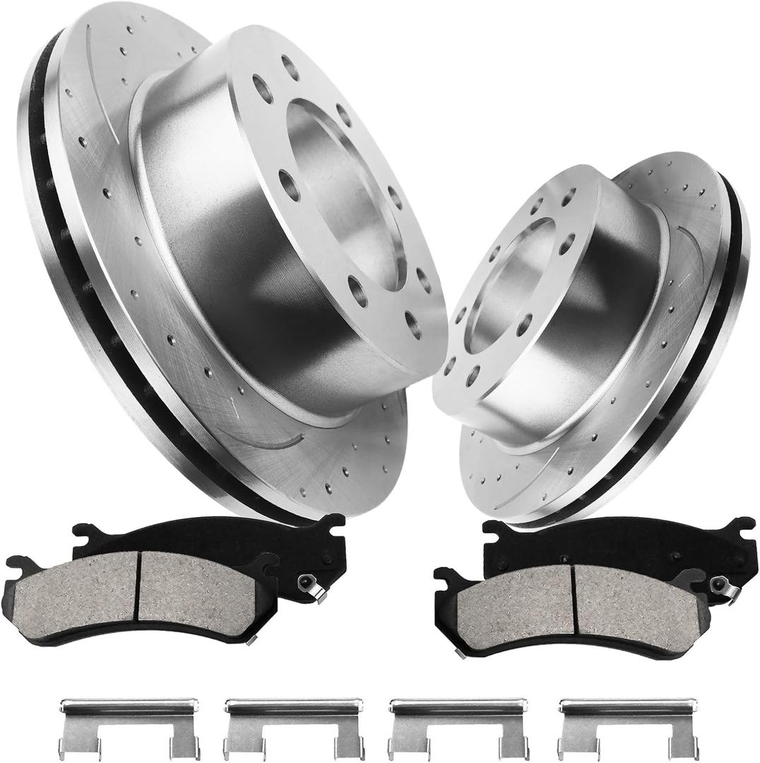 Anpulsero Rear Brake Kit Compatible with Chevy Silverado 2500 3500, Silverado 2500/3500 HD, Suburban 2500; Compatible with GMC Sierra 2500/3500, Yukon XL 2500, Brakes Rotors and Pads, 330.2mm(13in)