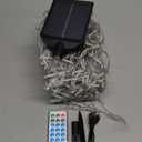 Solar Christmas Lights Outdoor 640LED 16Ft+60Ft, Solar Icicle Lights Waterproof with 13 Modes Rechargeable for Outside Roof Fence Christmas Decorations (Blue)