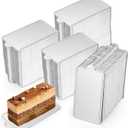 YEUIKERR 300 Pcs Rectangular Mini Cake Boards Silver Mini Cake Bases for Cupcakes,Cake Slices,Treats, Cheesecake,Dessert, Pastry Base