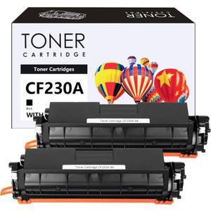 30A CF230A Black Toner Cartridge 2 Pack Compatible Replacement for HP 30A Black Toner Cartridge CF230A CF230X for Use in M227fdw M203dw M227fdn M203dn M227sdn M203d M227 M203 Series Printer