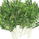 Artificial Italian Ruscus Greenery Stems, Faux Green Leaf Garland Branches Hanging Greenery Spray for Wedding Bouquet Arch Table Centerpiece Home Decor (Green-10 Pack)