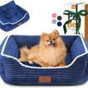 Zerbuger Orthopedic Dog Bed for Medium Dogs,Dog Sofa Beds Supportive Foam Pet Couch Bed with Removable Washable Mat and Nonskid Bottom (Medium, Blue)