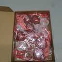 24pcs Valentines Day Ball Ornaments Set with Plastic Rose Petals 2.36 Inches Red Pink White Hanging Balls for Tree Wedding Home Anniversary Decor