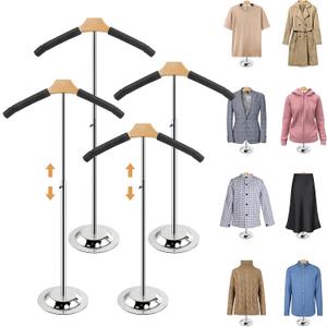 20-35 Inch Height Adjustable Shirt Display Stand, T Shirt Display Stand for Vendors, Mannequin Torso for Clothing Dress Garment Coat Retail (Black, 4 Pcs)