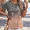 Cicy Bell Womens Summer Floral T-Shirts Casual Short Sleeve Tops Basic Tees (Gray)