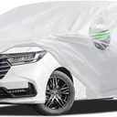 Car Cover Custom Fit for Honda Odyssey Minivan 1999-2025, Migaven Waterproof Full Exterior Cover Sun Rain Protection with Door Zipper and Cotton Lining, Silver