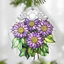 Christmas Ornaments: Stained Glass-Style September Birth Flower Ornament  Christmas Tree Decorations, Holiday Party Gifts, Mother's Day & Birthday Gifts for Women, Mom & Grandma | Birth Flower Gift (February)