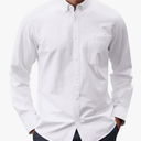 J.VER Men's Oxford Shirt Solid Casual Button Down Collar Shirts Long Sleeve Dress Shirts with Pocket S
