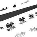 Sdstone Heavy Duty Bypass Door Hardware 72"/6FT,Aluminum Sliding Closet Door Track Hardware for Cabinet Closet, Pocket Door Track Rail Set for 2 Door System,Smoothly and Quietly,Black