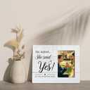 Engagement Gifts for Couples Picture Frame, Wedding Gift for Couple, He Asked She Said Yes Frames Fits 4x6 Photo