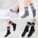 Striped Pilates Socks with Grips for Women (Black)