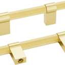 Homdiy 25 Pack Brushed Gold Cabinet Handles, 76mm/3in T Bar Drawer Pulls, Brass Hardware Dresser Pull for Kitchen Cupboard