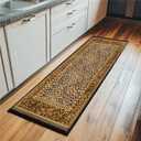 ZSSZO Brown Leopard Runner Rug for Kitchen Hallway Bathroom Bedroom Entrance Washable Cheetah Printed Area Rugs Non Skid Indoor Decorative Floor Mat  2×6ft