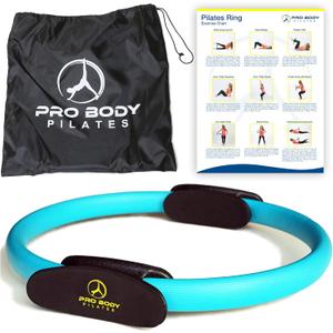 ProBody Pilates Fitness Ring  14 Inch Pilates Ring for Focusing on Toning Inner Thighs, Arms, and Core (Blue)