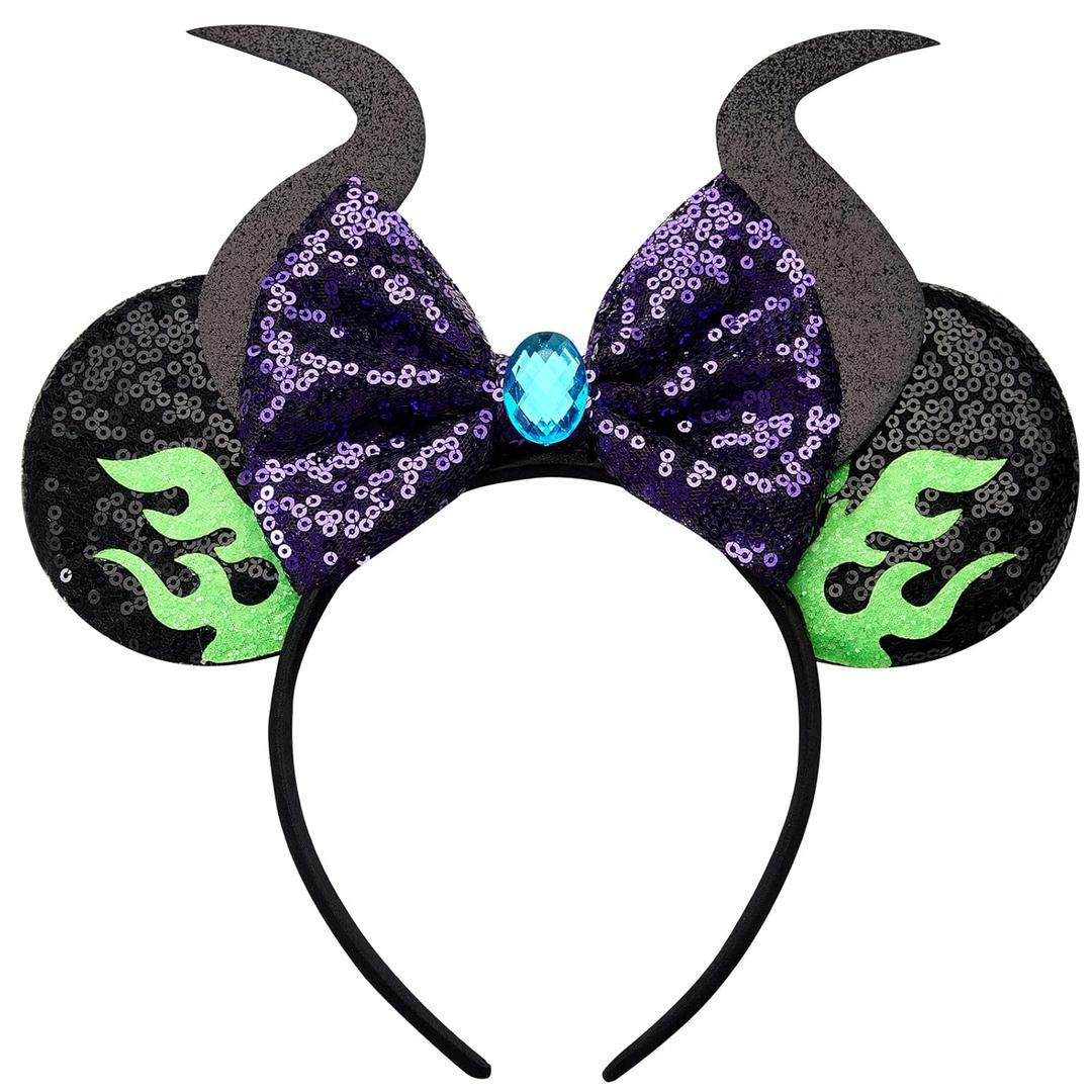 RAZKO Mouse Ears Headband, Sequin Maleficent Mouse Ears Hairband Mice ears Headband for Women Girls Hair Accessories (Flaming Maleficent) RAZKO Mouse Ears Headband, Sequin Maleficent Mouse Ears Hairband Mice ears Headband for Women Girls Hair Accessories (Flaming Maleficent)