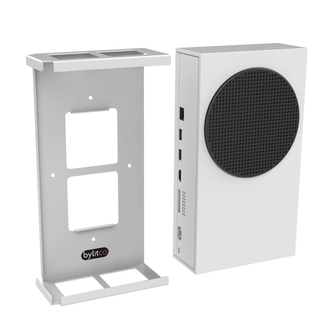 Bylitco All Metal Wall and Under Desk Bracket for Xbox Series S ,Mount for XSS,White