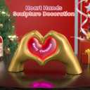 Gold Room Decor Heart Hand Sculpture,RGB Light,Bedroom Kitchen Table Bookshelf Decor, Anniversary Birthday Valentine Thanksgiving Christmas Gifts for Girl Girlfriend Women Mom (Merry Christmas)