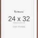 Fun Memories 24x32 Oak Picture Frame for Wall, 24x32 Frame with Matted to 20x28, Solid Wood Picture Frames for Wall Art Photo and Prints (Walnut, 1 Pack)