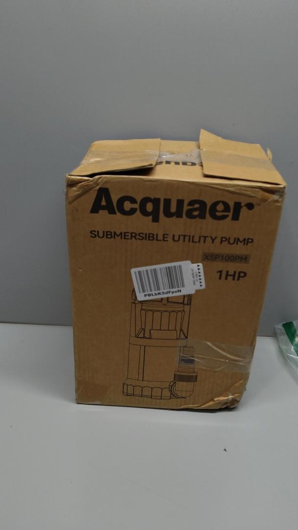 Acquaer Sump Pump Submersible Water Pump for Water Removal in Hot Tubs, Pools,Basements, and Garden Ponds, Yellow, 1HP 4345GPH