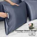 Silk Satin Pillow Cases Standard Size Set of 2 with Envelope Closure Skin & Hair Friendly Gifts 20"x 26" Space Grey