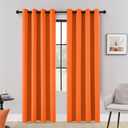HUTO Blackout Bedroom Curtains Panels 84 Inch - Energy Saving Thermal Insulated Privacy Protect Antique Copper Grommet Sun Block Drapes for Living Room, 1 Pair, 52 by 84 Inch, Vibrant Orange (52"W x 84"L (Pack of 2))