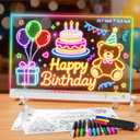 Oversized LED Drawing Board for Kids with 11 Light Effect(15.7"x11.8") | LED Note Board with Colors, 4 Modes & 7 Colors Acrylic Dry Erase Board for Home, Office, Birthday Gifts