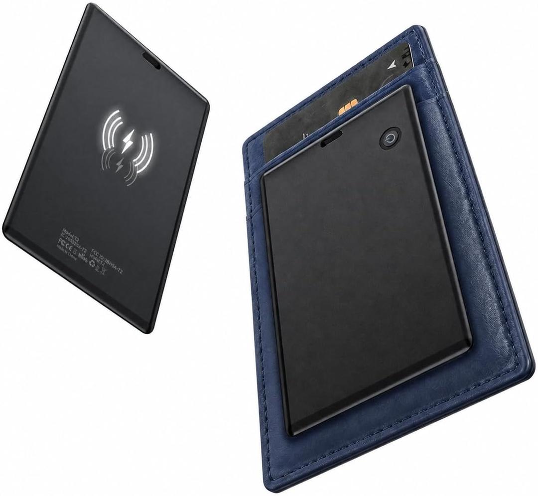 Wallet Tracker Card for Apple Find My, Rechargeable Wireless Charging Item Finder for Wallet, Passport & Travel Essentials, iOS Only