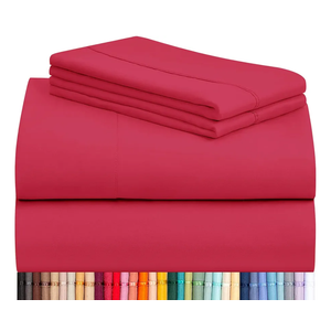 LuxClub 4 PC Sheet Set Bed Sheets Deep Pockets 16" Eco Friendly Wrinkle Free Cooling Machine Washable Hotel Bedding Silky Soft - Red California King LuxClub 4 PC Sheet Set Bed Sheets Deep Pockets 16" Eco Friendly Wrinkle Free Cooling Machine Washable Hotel Bedding Silky Soft - Red California King
